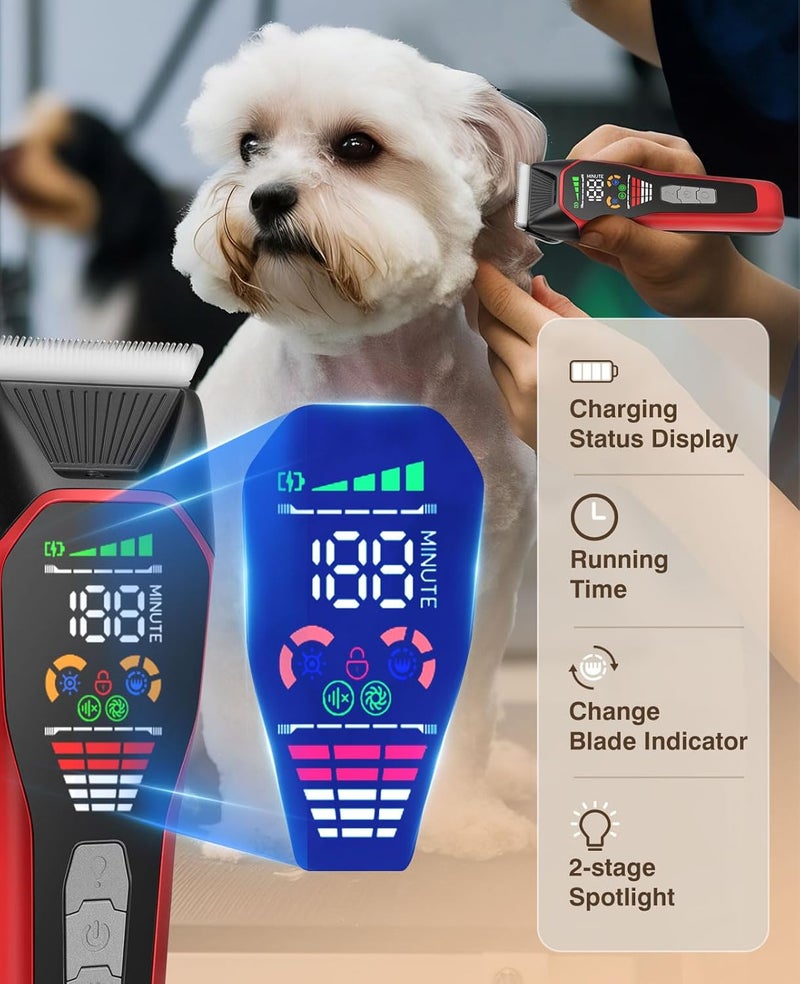 Grimgrow Horse Clippers Low Noise Rechargeble Horse Trimmer Kit, Pet Shaver for Heavy Thick Coats Grooming, 2-Speed Cordless Animal Shears for Horse, Sheep, Cats and Dogs - Image 2